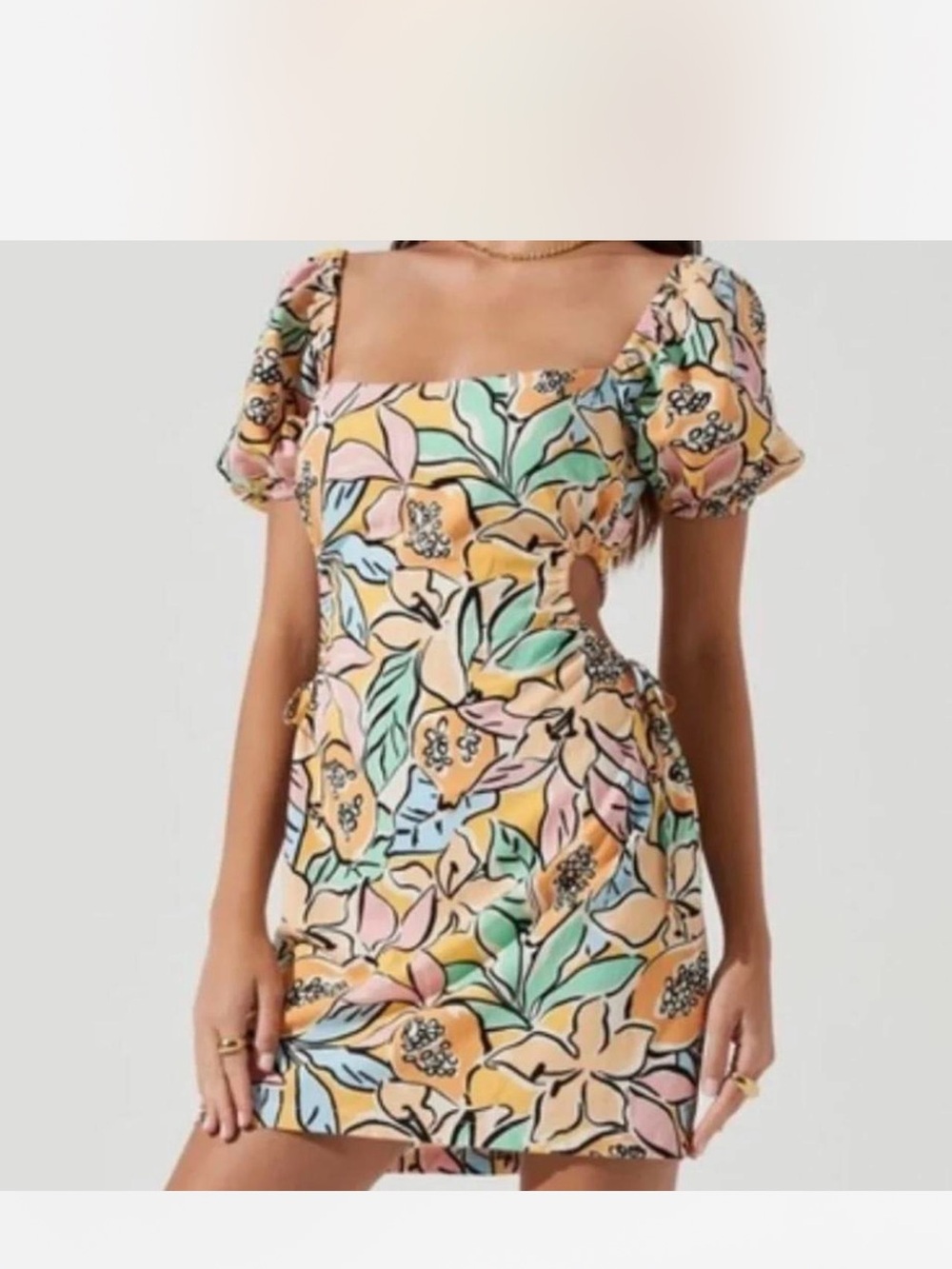 ASTR the Label mini talula tropical papaya dress medium